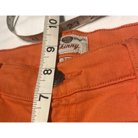 Fossil Skinny Jeans Womens Size 26 (30") Washed Orange Bright - Picture 10 of 16
